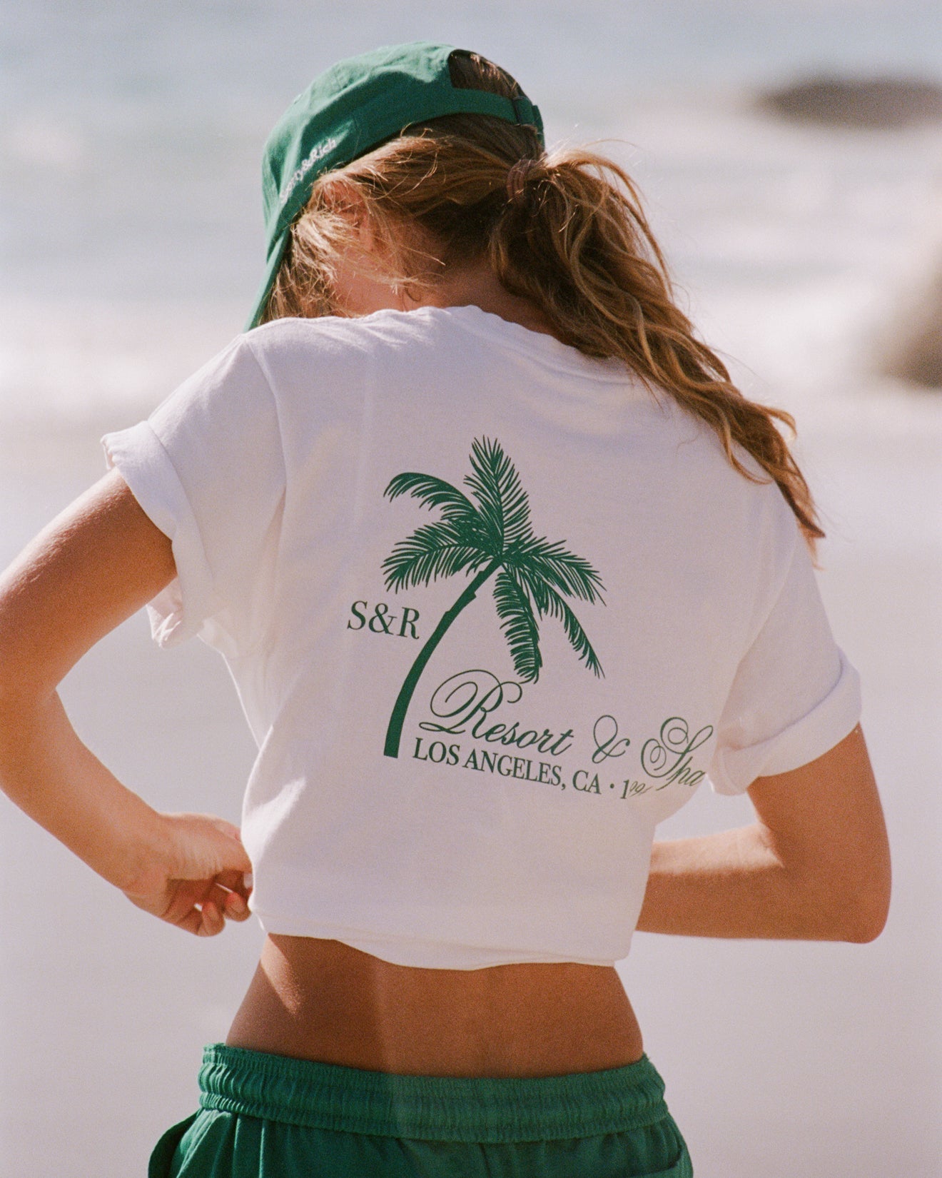 Palms T-Shirt - White/Spring Green