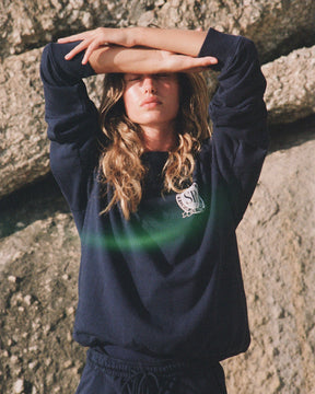 Royal Club Crewneck - Navy/White