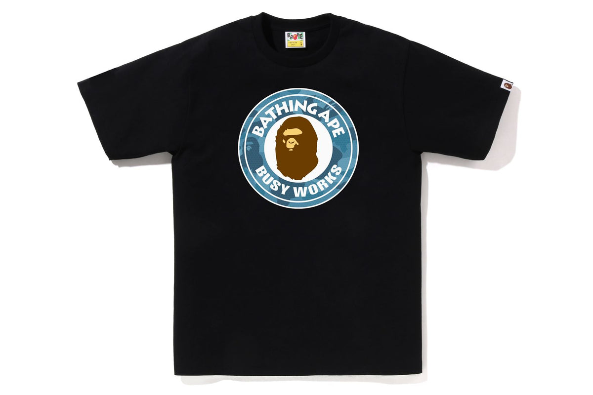 BAPE Honeycomb Camo Busy Works Tee - Black