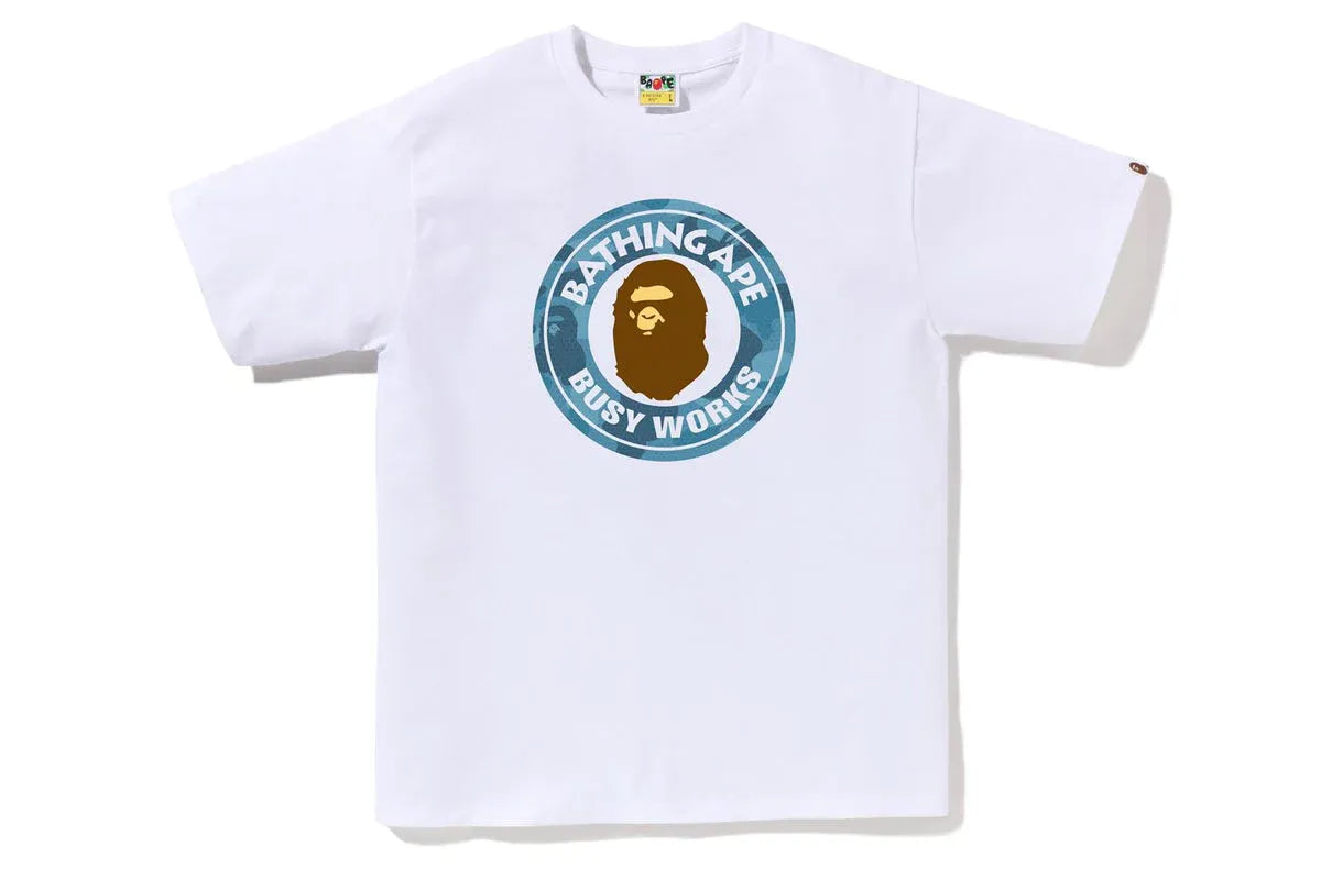 BAPE Honeycomb Camo Busy Works Tee White