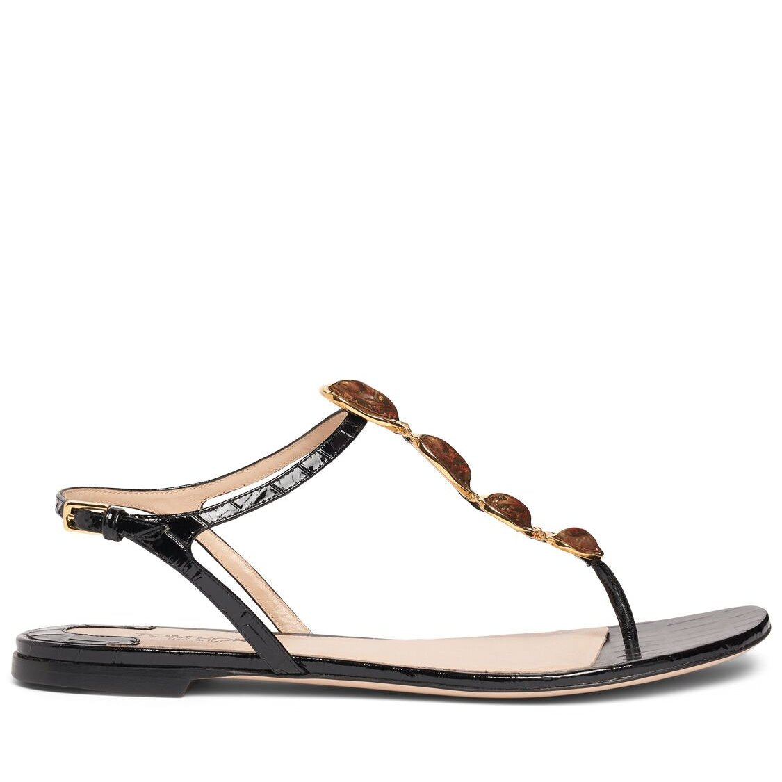 Tom Ford Tom Ford 5mm Titan croc embossed leather flats - Size: UK 3 Sandals | Shop From The Mirage