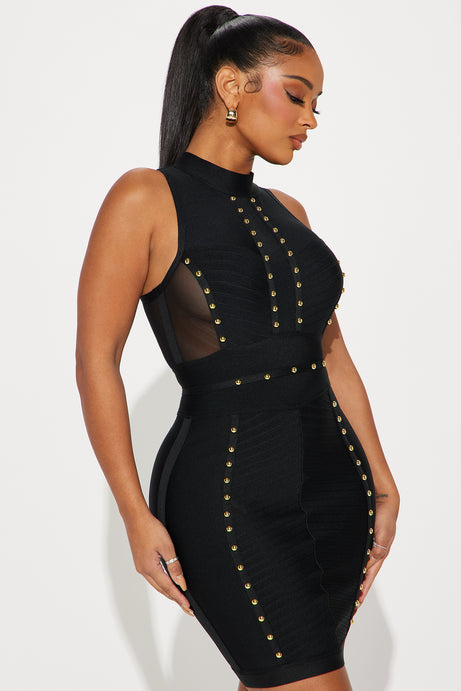 Nadia Bandage Mini Dress - Black