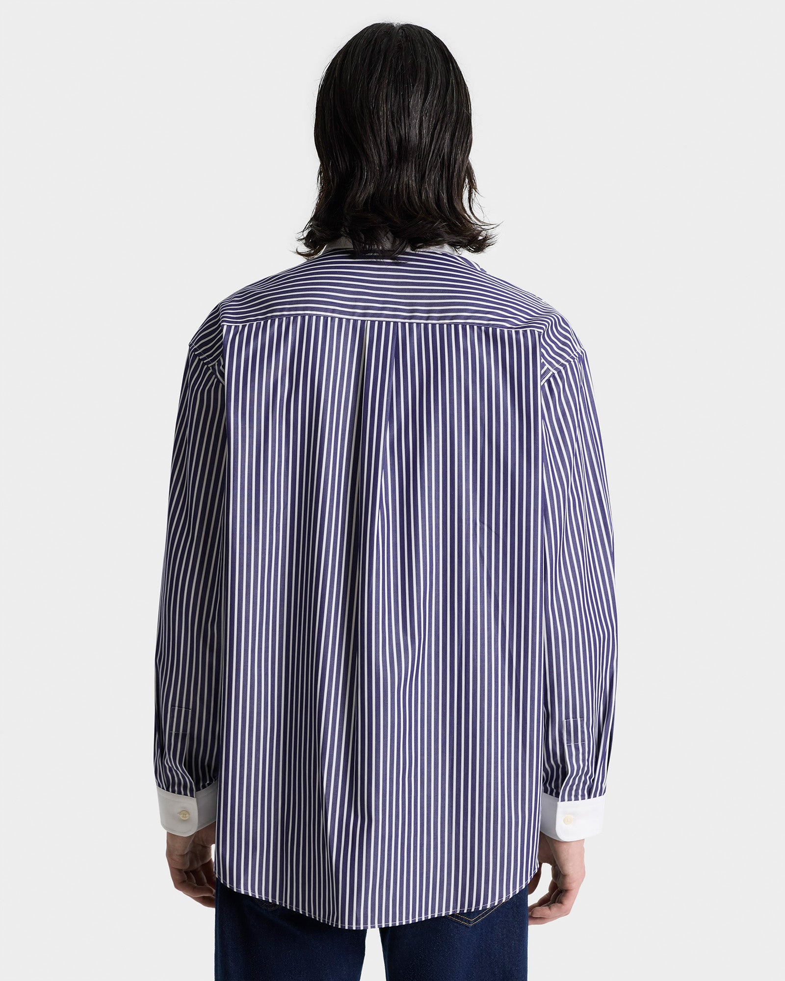 Vendome Oversized Shirt - Blue Striped/White