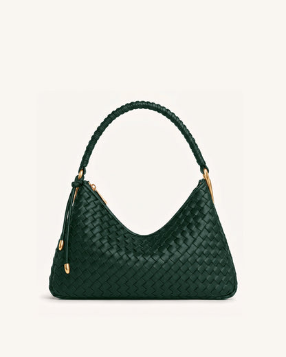 Lorena Woven Shoulder Bag - Black