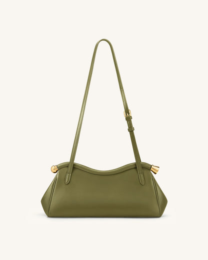 Naomi Curved Shoulder Bag - Blue Denim