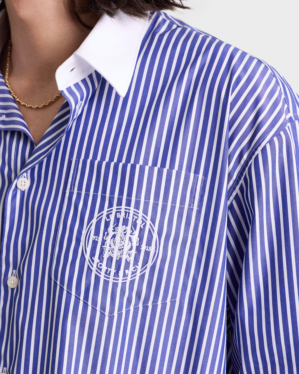 Bristol Crest 100th Oversized Shirt - Navy/White