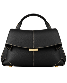 Mokki Mini Edition Textured Black with Ecru Stitching
