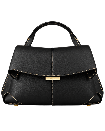 Mokki Mini Edition Textured Black with Ecru Stitching