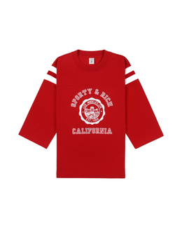 California Emblem Long Football Tee - Ruby/White