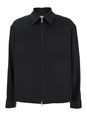 Golden goose Black Jacket with Classic Collar and Long Sleeves in Virgin Wool Man