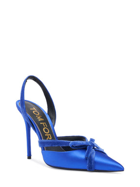 Tom Ford 105mm Satin & velvet slingback pumps