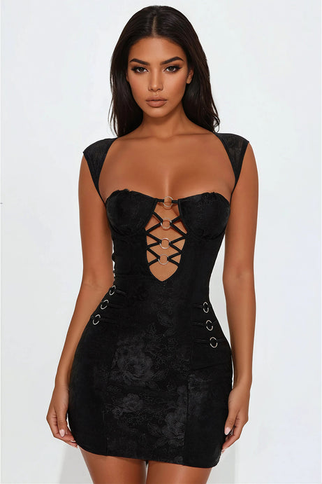 Tall Liliana Lace Micro Mini Dress - Black