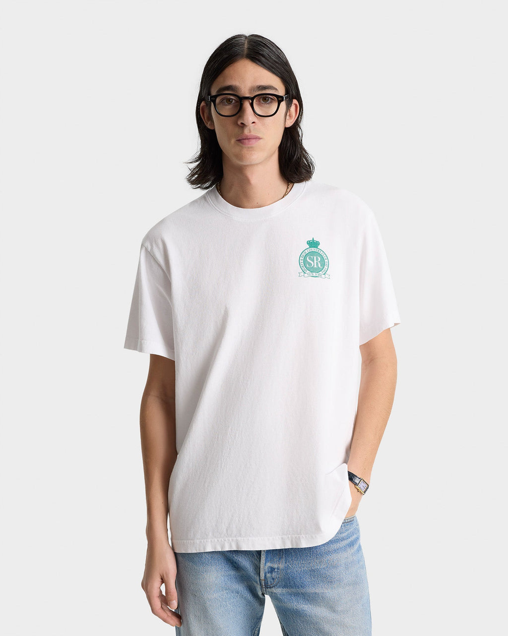 Royal Club T-Shirt - White/Spring Green