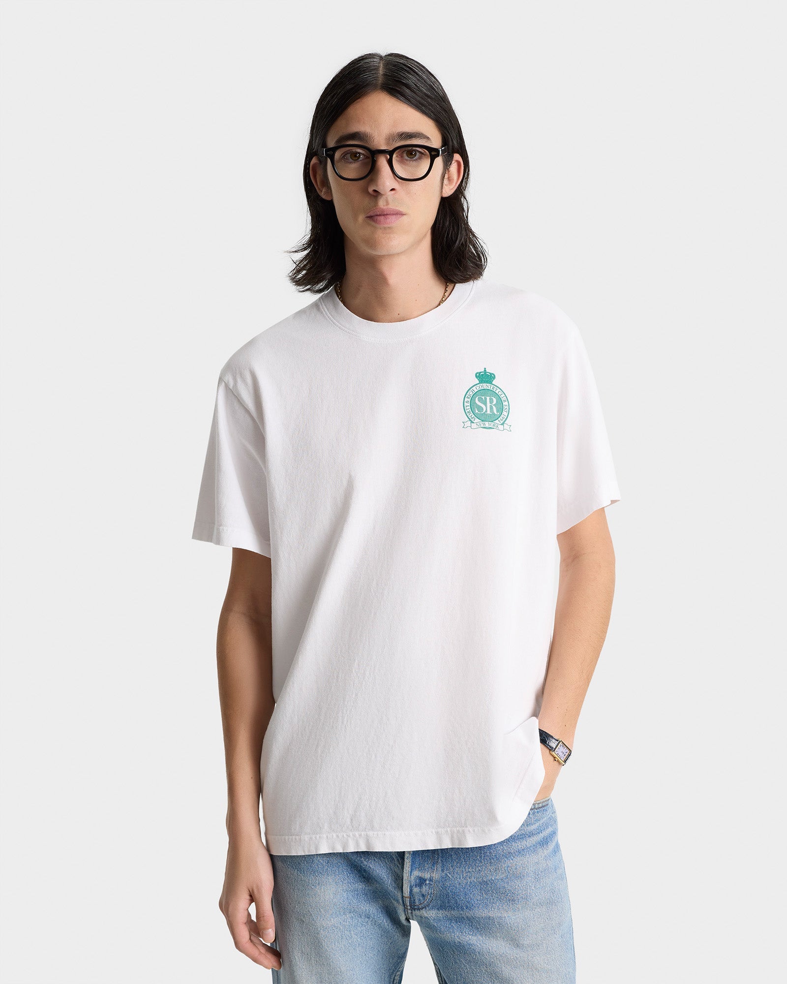 Royal Club T-Shirt - White/Spring Green