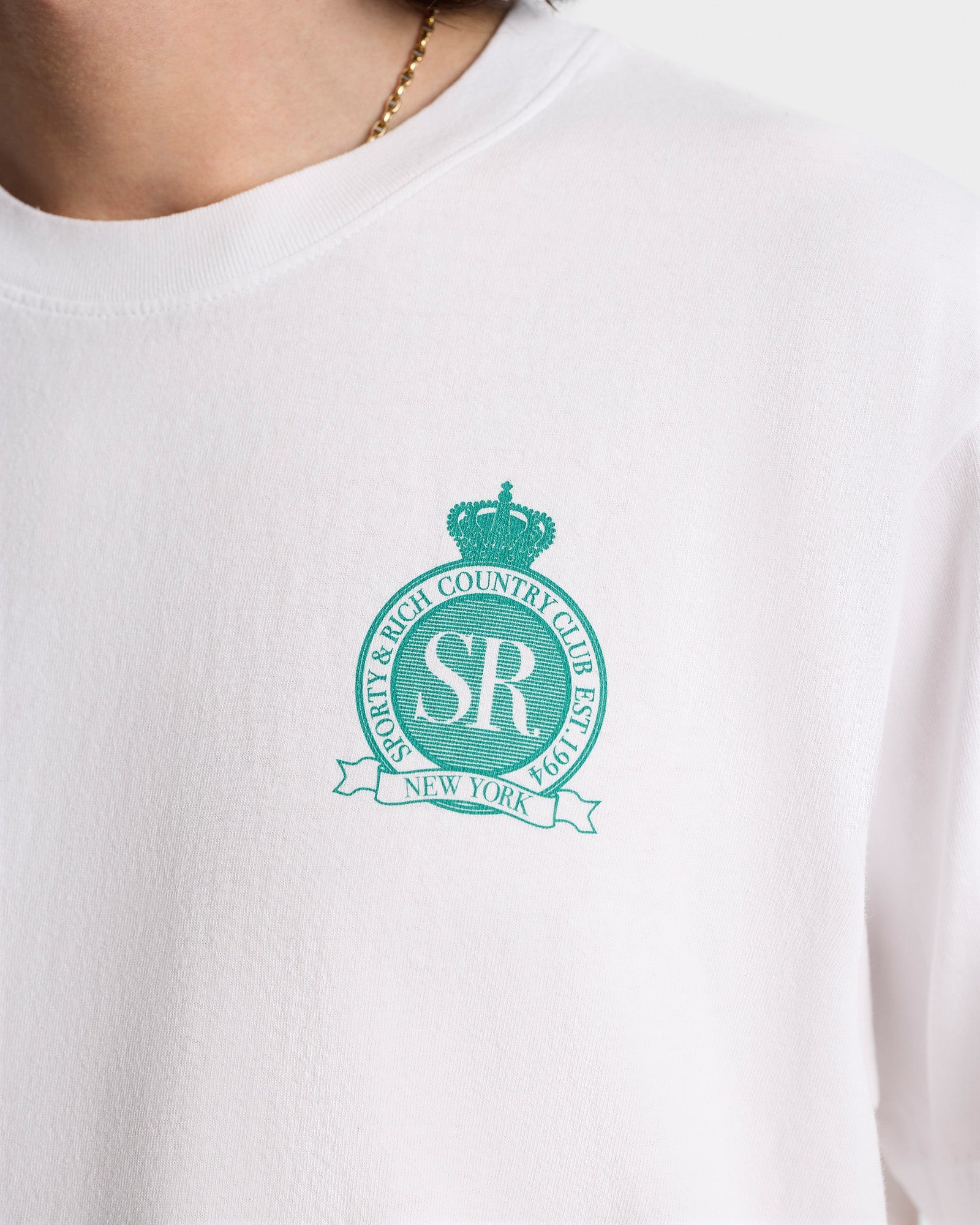 Royal Club T-Shirt - White/Spring Green