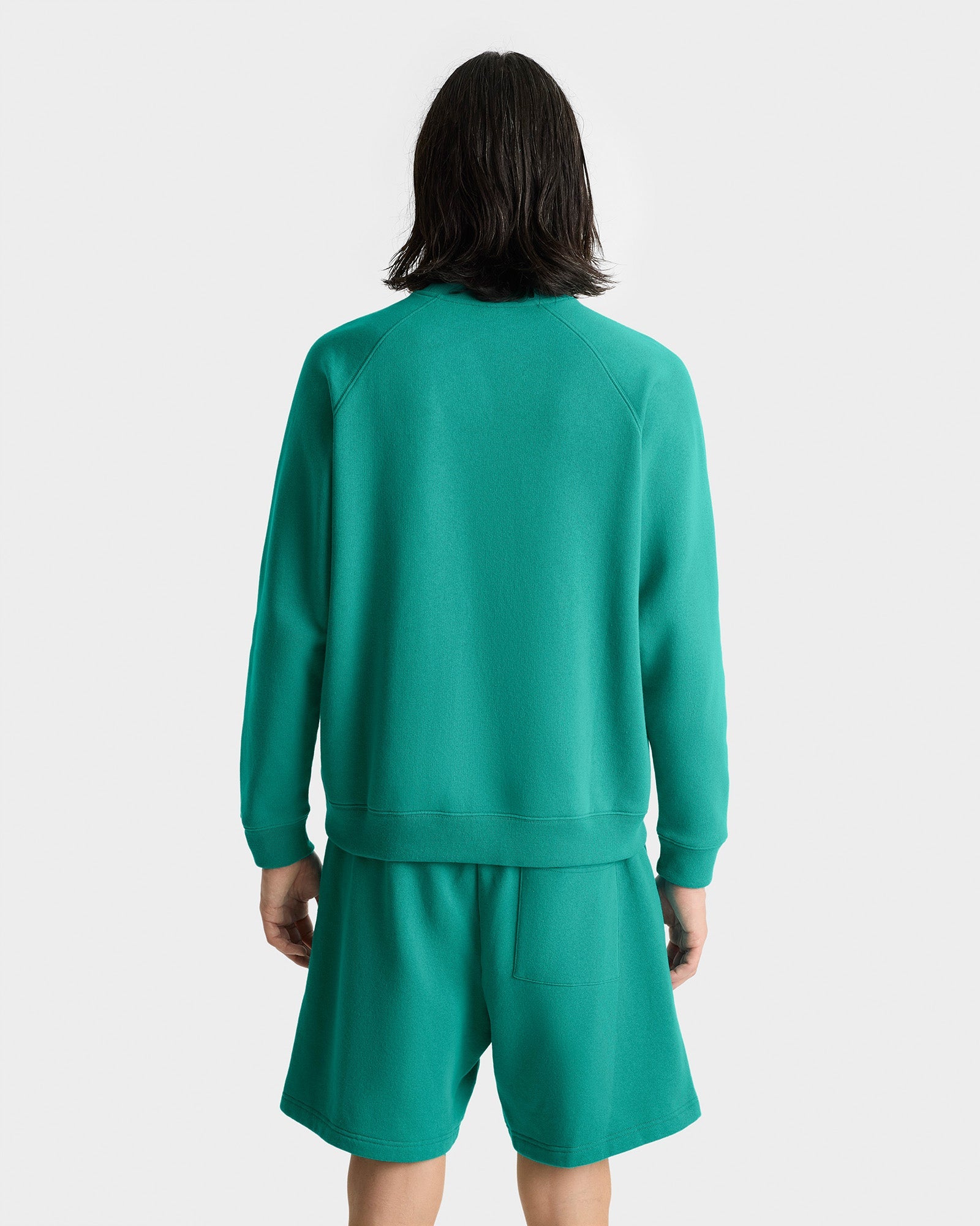 Varsity Crest Soft Crewneck - Spring Green/White