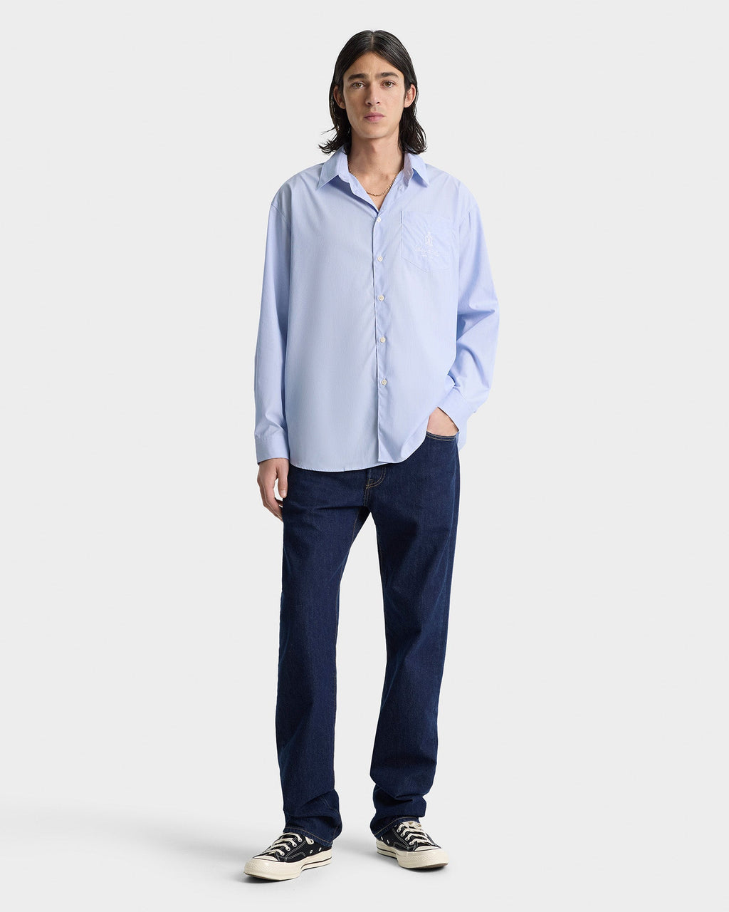 Oversized Shirt - blue stripped