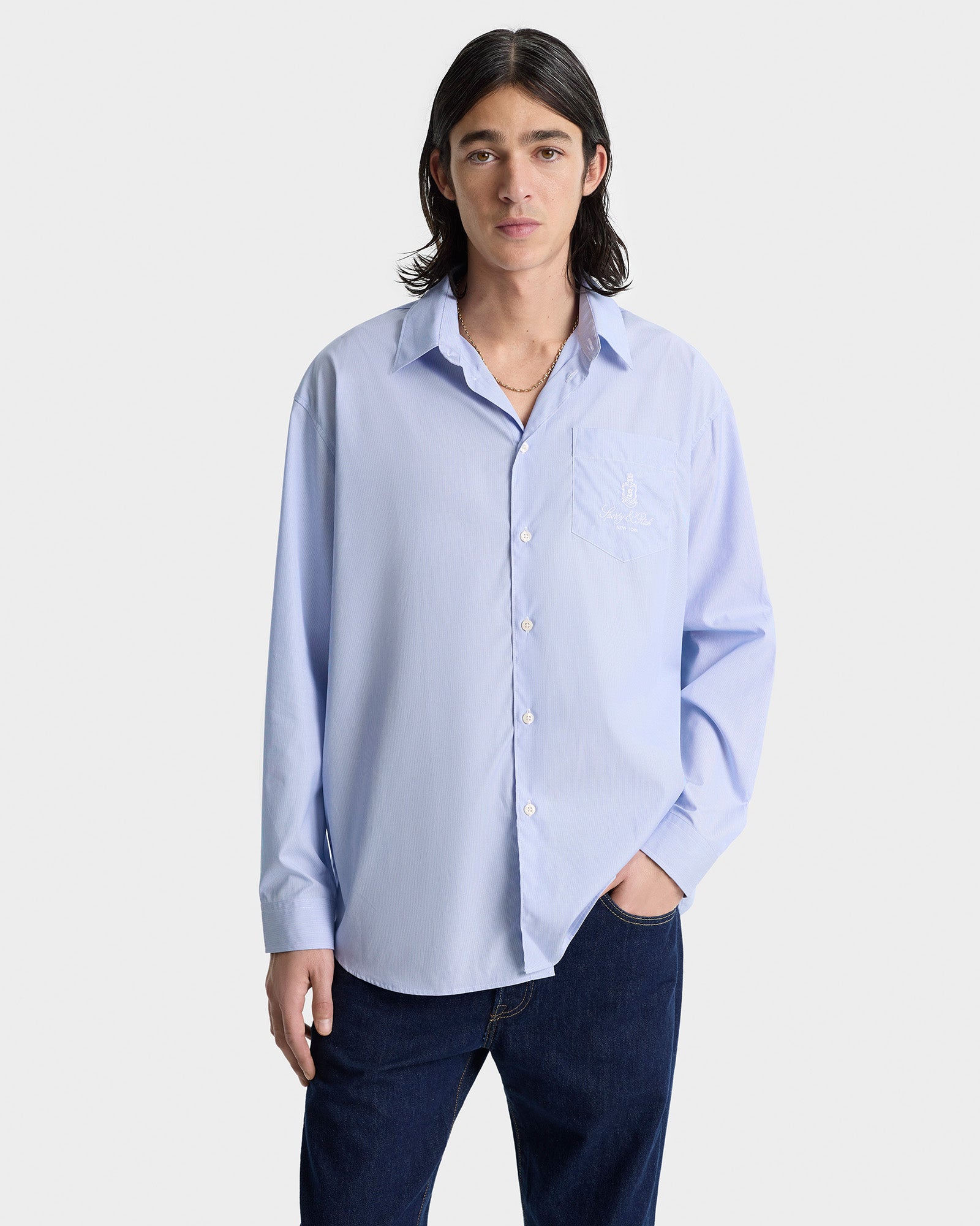 Oversized Shirt - blue stripped