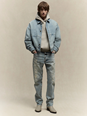 Fear of god Blue Jacket with Classic Collar and Long Sleeves in Denim Man
