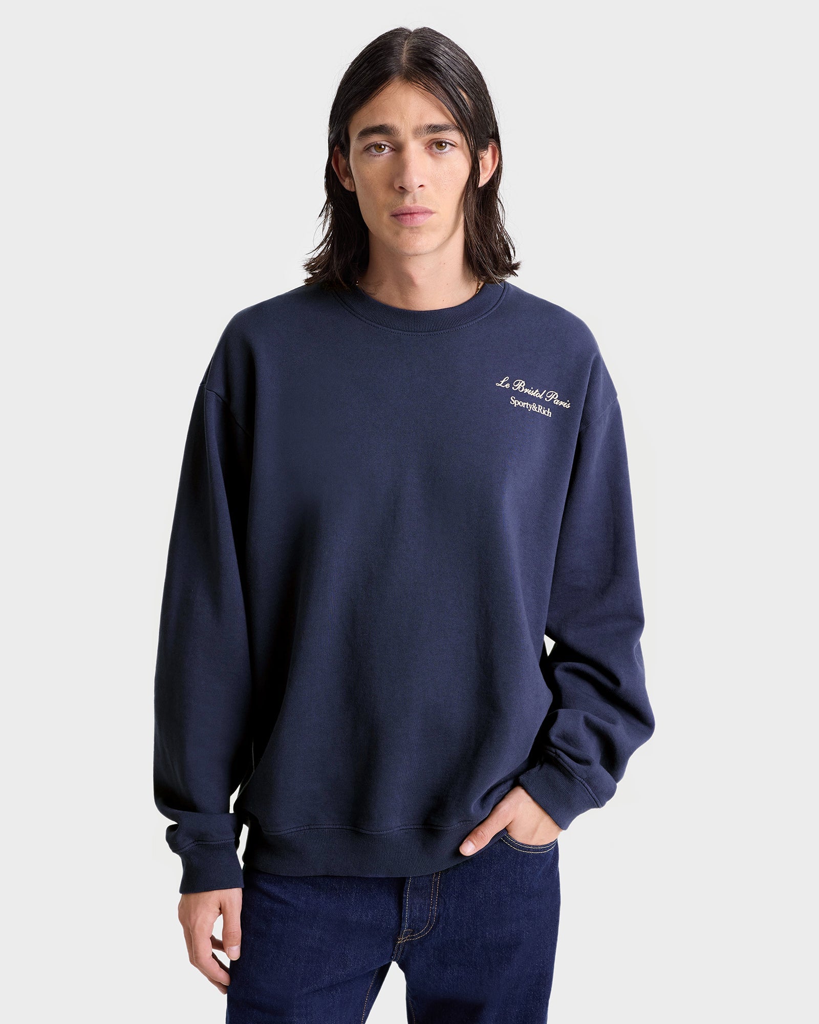 Faubourg Crewneck - Navy/Cream