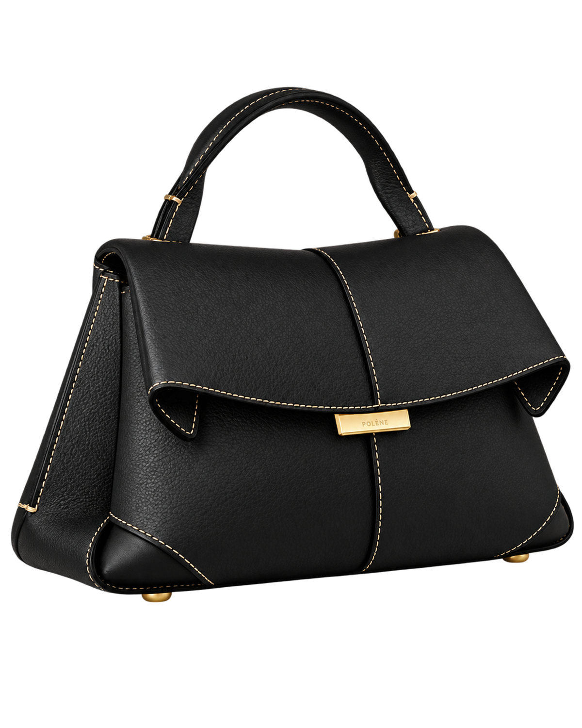 Mokki Mini Edition Textured Black with Ecru Stitching