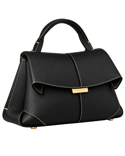 Mokki Mini Edition Textured Black with Ecru Stitching