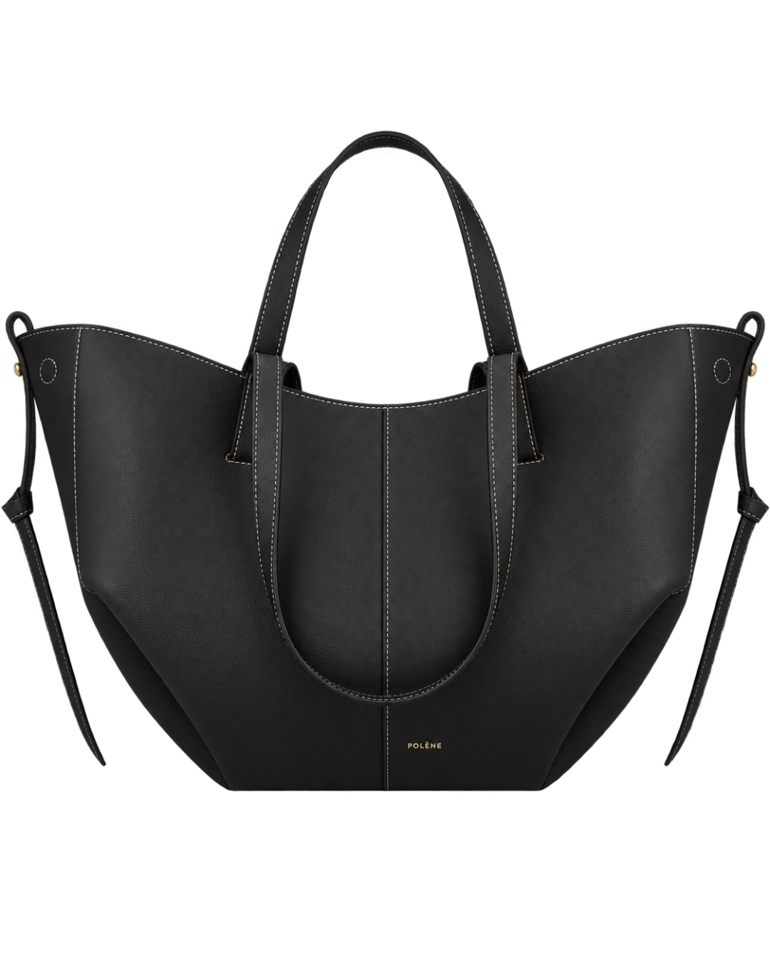 Cyme - Textured Black with Ecru Stitching