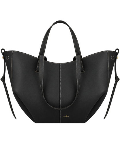 Cyme - Textured Black with Ecru Stitching