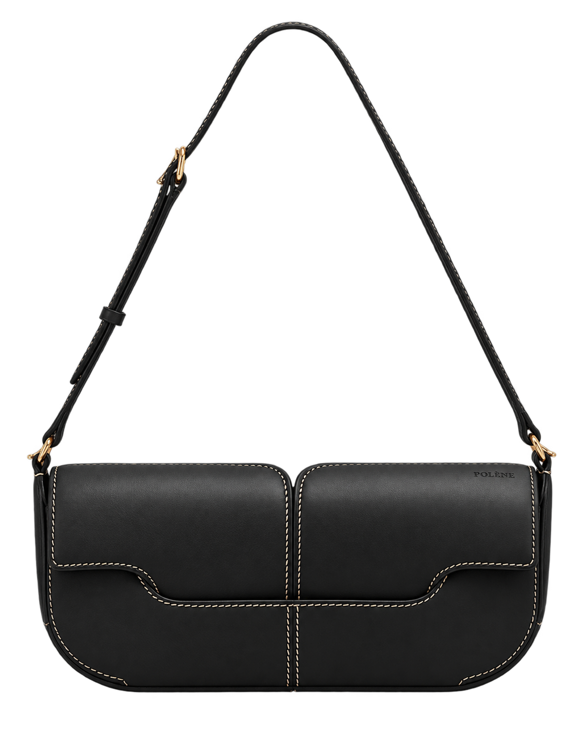 Osmo - Smooth Black with Ecru Stitching