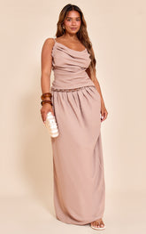 Shape Mocha Pleated Maxi Skirt