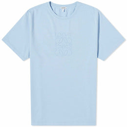 Loewe Men's Overdyed Anagram T-Shirt in Baby Blue