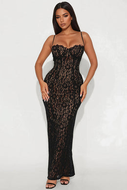 All In Love Lace Maxi Dress - Black