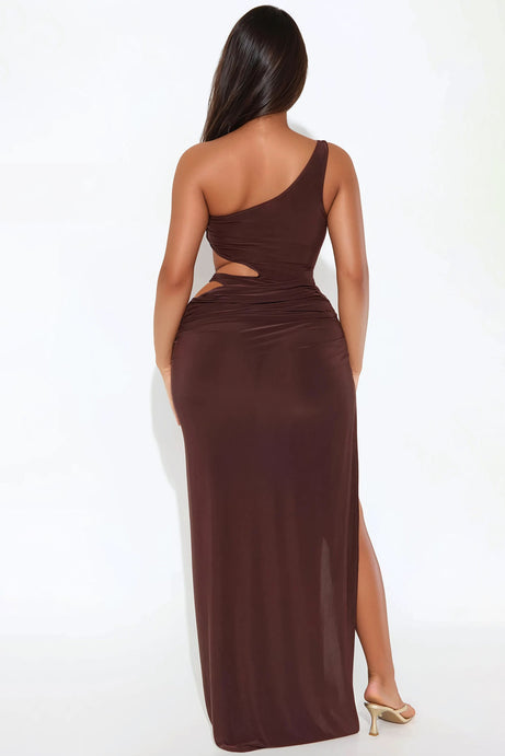 Georgina Cut Out Maxi Dress - Chocolate