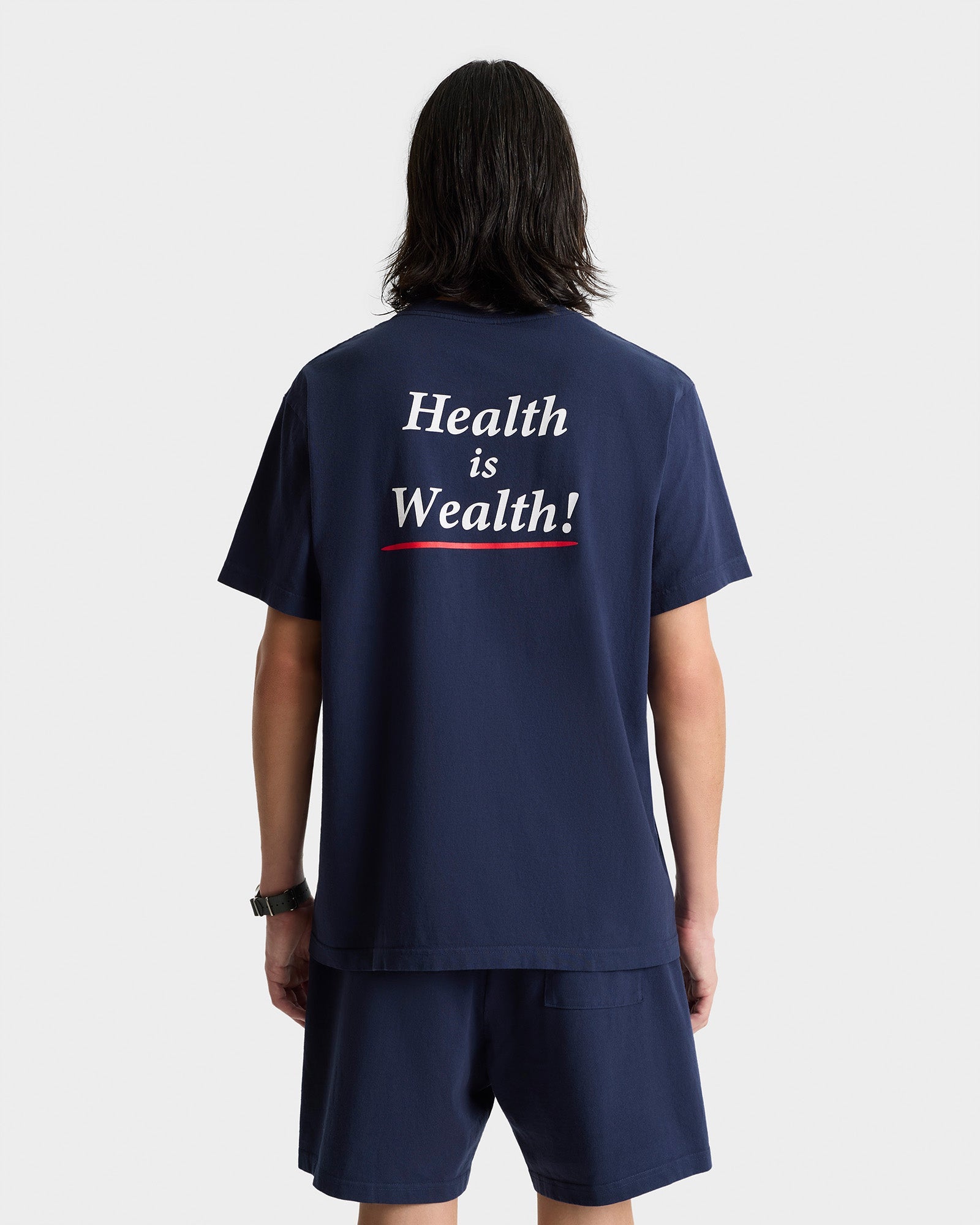 Serif Logo Gym Short - Navy/White