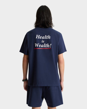 Serif Logo Gym Short - Navy/White