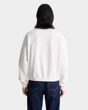 H&W Crest Embroidered Quarter Zip - White/Navy