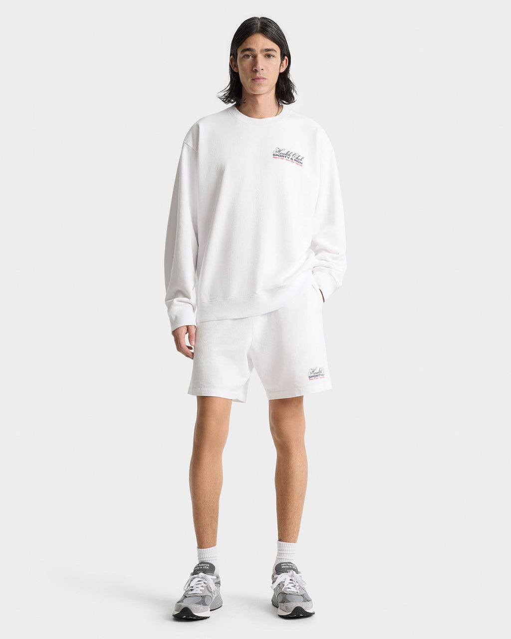 Made In USA Gym Short - White/Navy/Fire Red