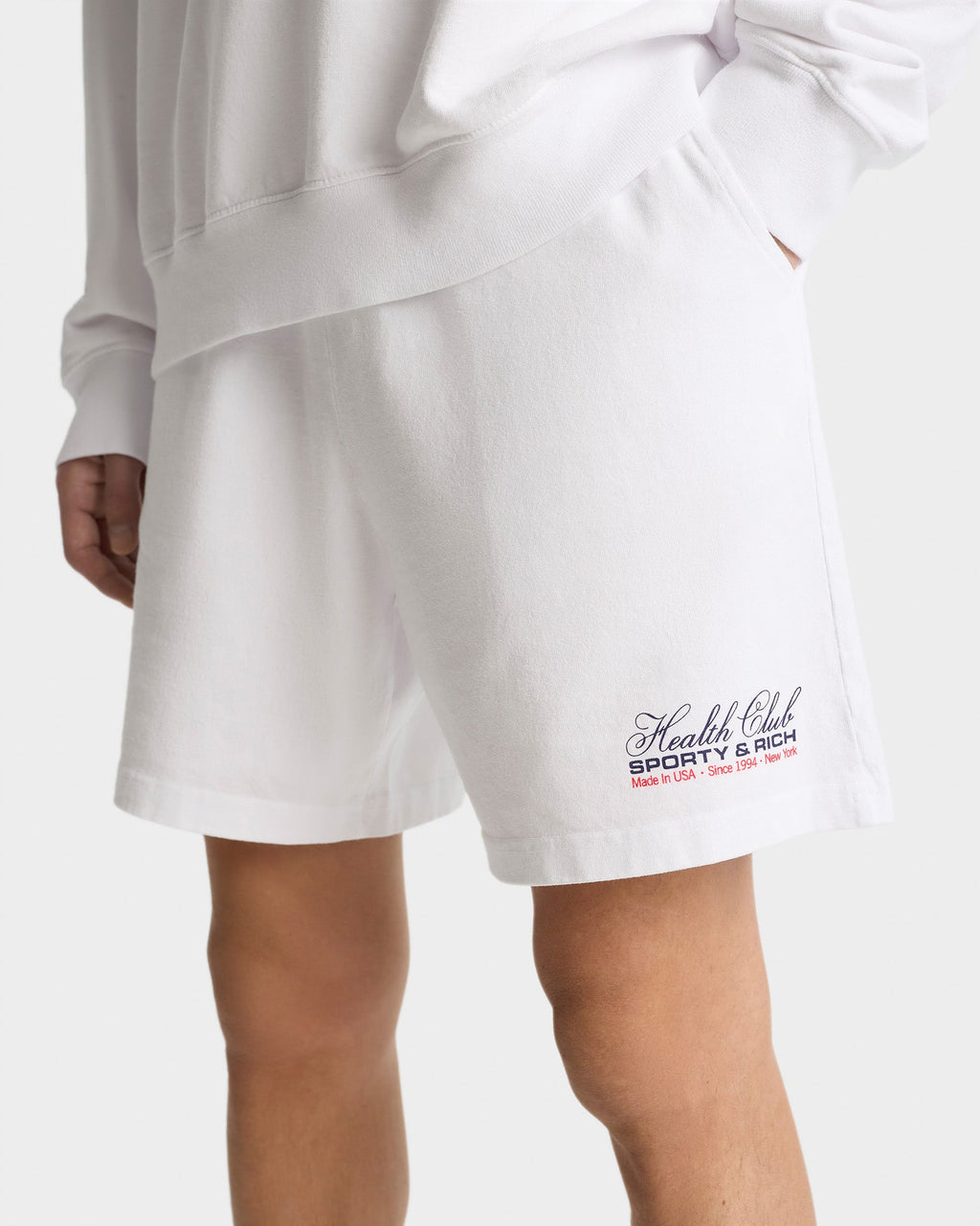 Made In USA Gym Short - White/Navy/Fire Red