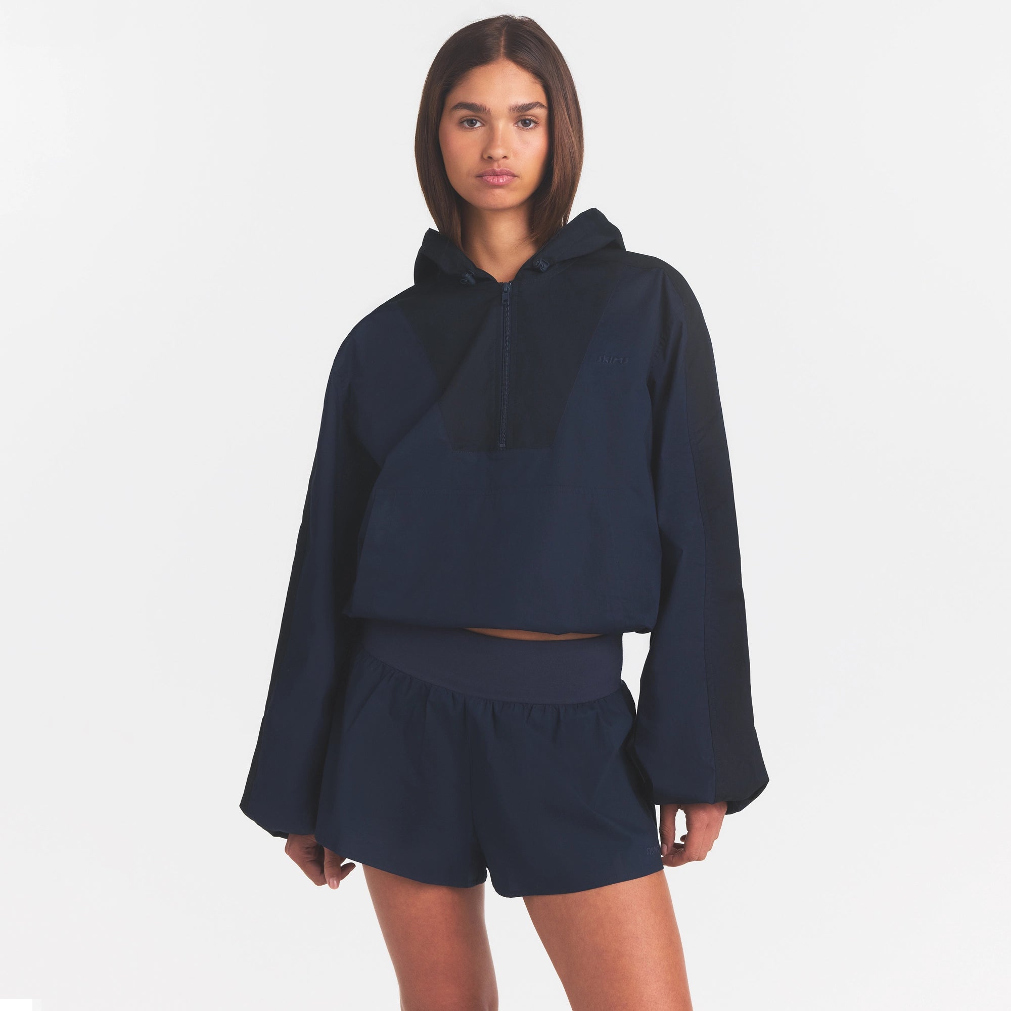 Woven Cotton Half Zip Pullover