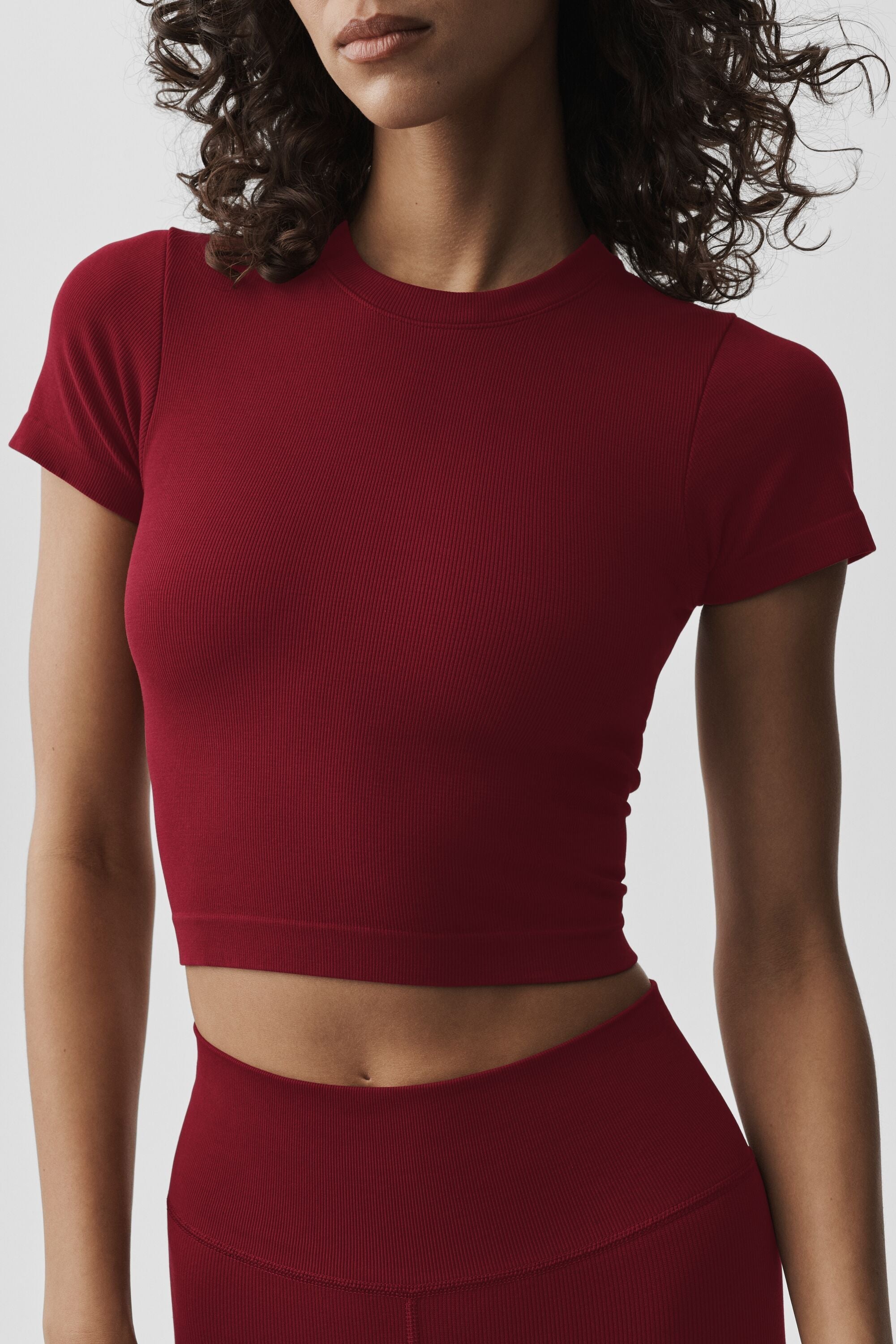 Seamless Modal Ribbed Cropped Short Sleeve