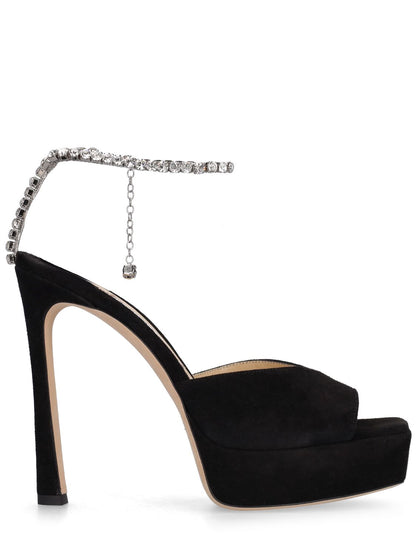 Jimmy Choo Jimmy Choo 125mm Saeda suede platform sandals - Size: UK 5 Heels | Shop From The Mirage