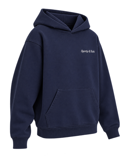 Eden Crest Hoodie - Navy/White