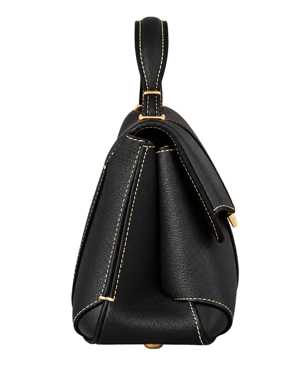 Mokki Mini Edition Textured Black with Ecru Stitching