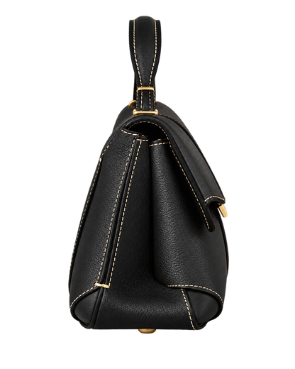 Mokki Mini Edition Textured Black with Ecru Stitching