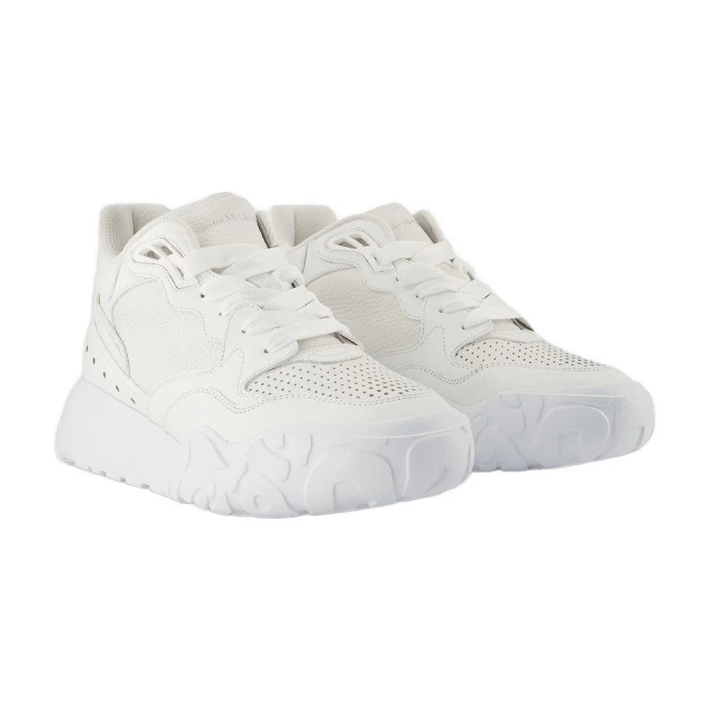 Men’s White & Silver Calfskin Sneakers – Made in Italy