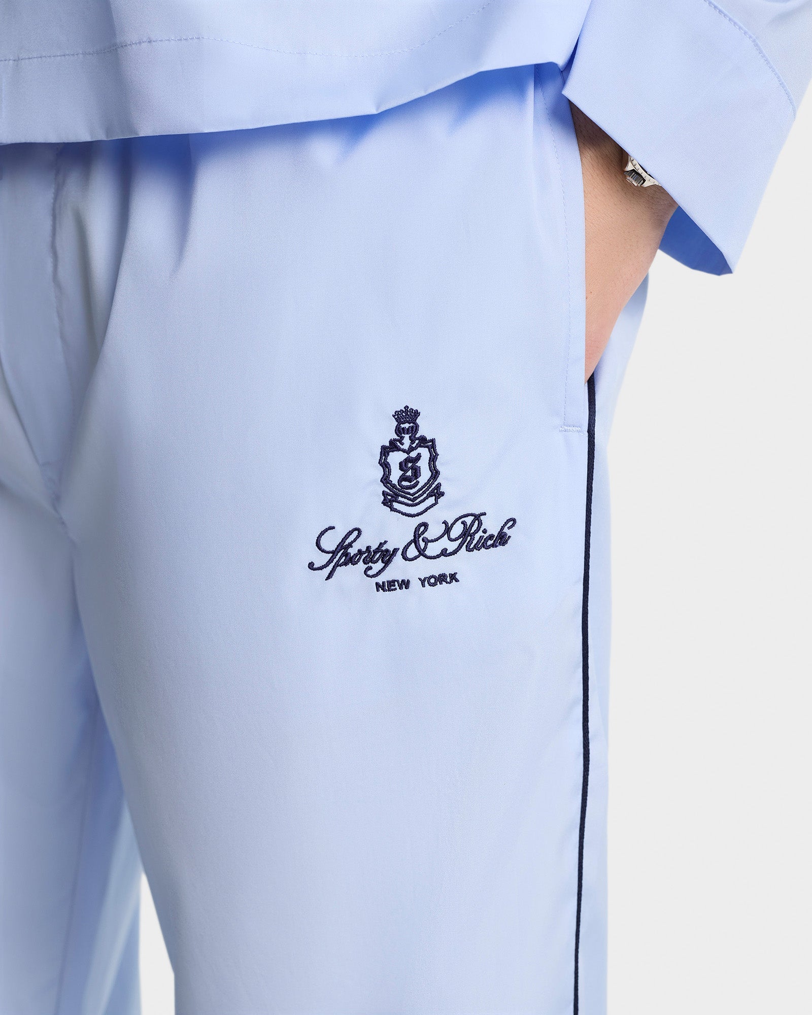 Vendome Pyjama Pants - Ciel/Navy