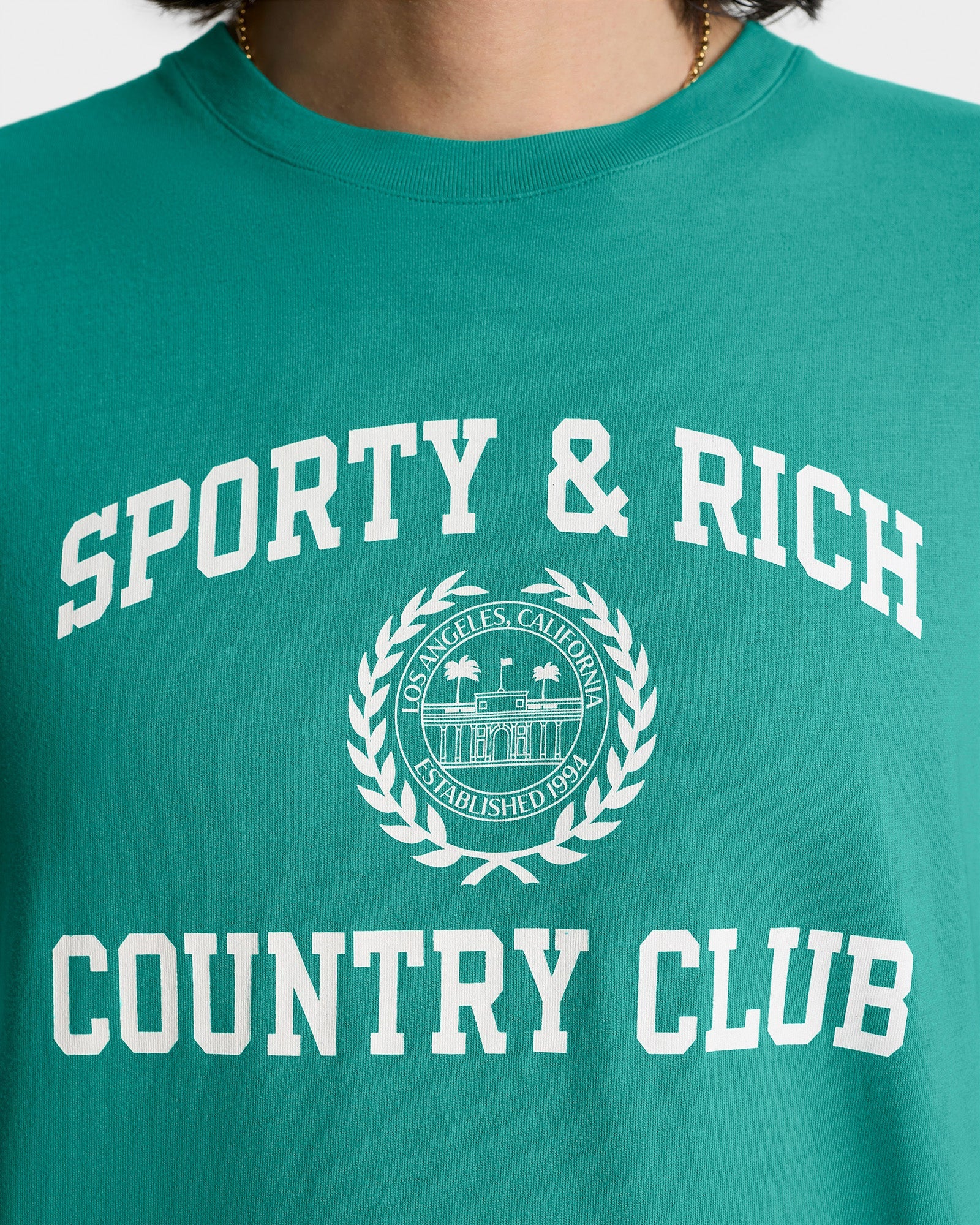 Varsity Crest Soft T-Shirt - Spring Green/White