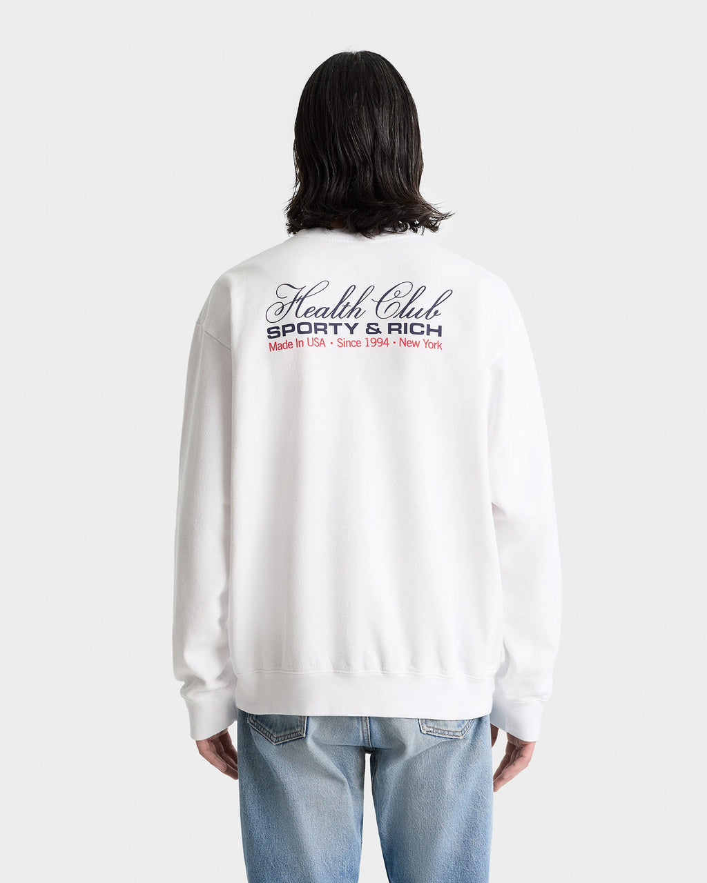 Made In USA Crewneck - White/Navy/Fire Red