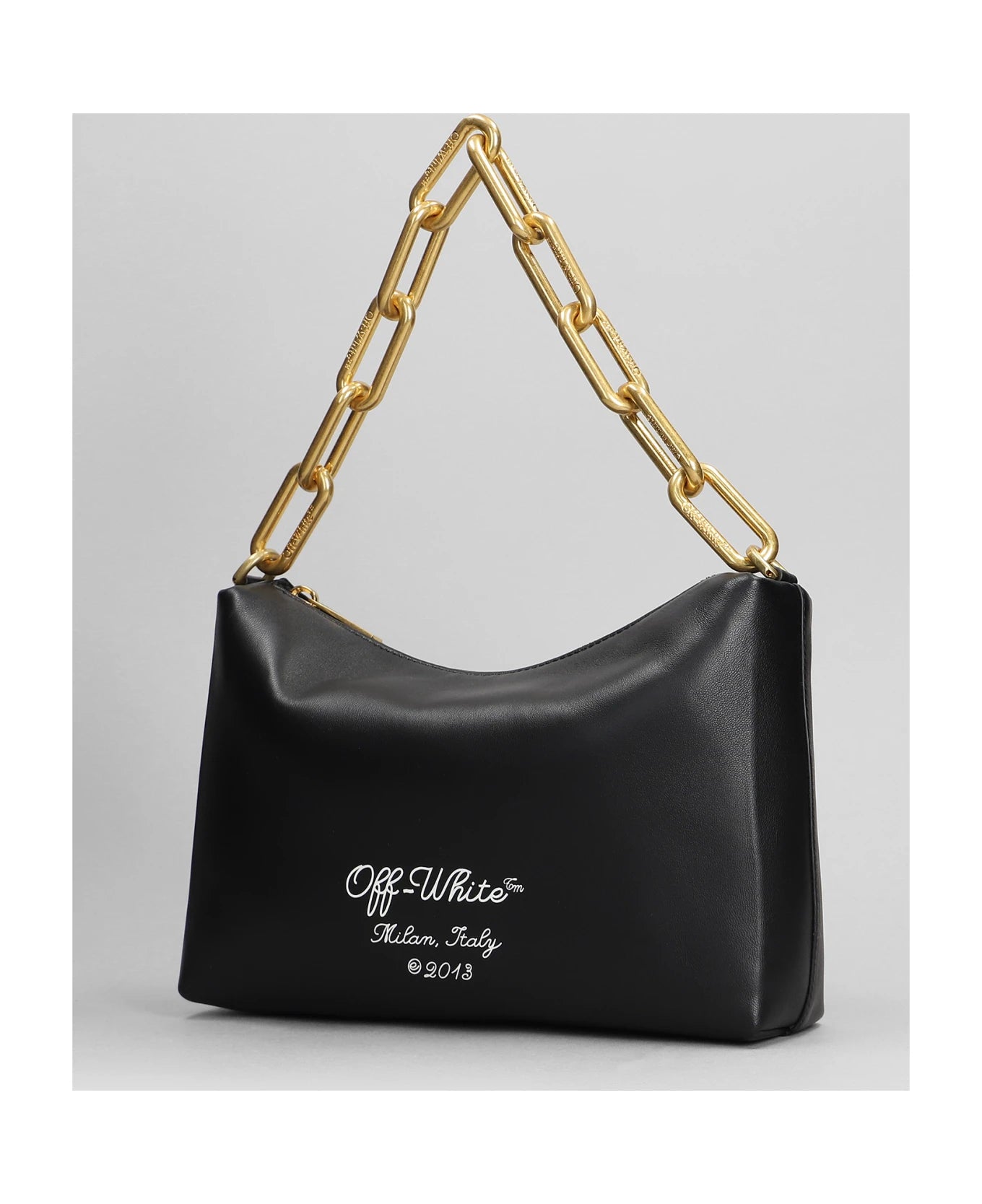 Off White Hand Bag In Black Leather - Bags | Shop From The Mirage