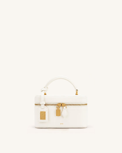 Cleo Box Shape Top Handle Bag - Claret Croc
